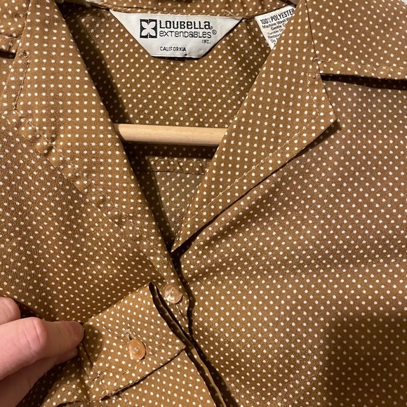 VTG Lou Ella Extendables poly blouse w/ bow sz 6/7 - Picture 2 of 12